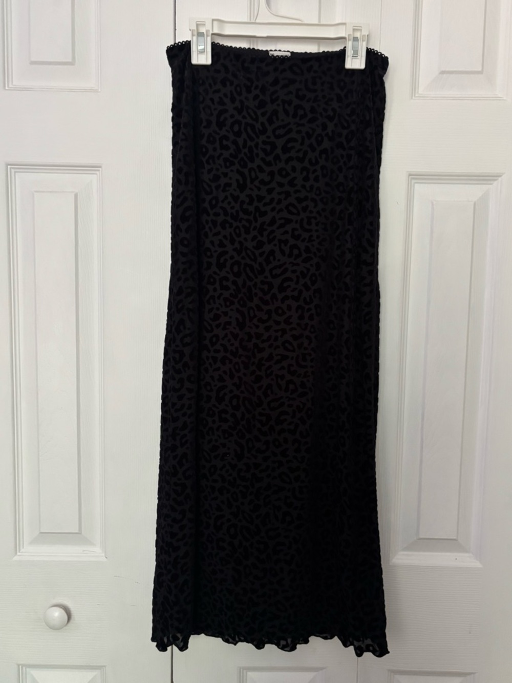 No Boundaries Black Leopard-Texture Maxi Skirt